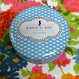 Aqua de Soi SEA GLASS Natural Soy Tin Travel Candle 6oz Approx 60% Coastal Beach